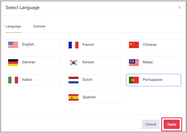 Languages Option