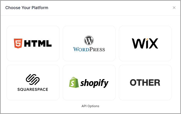 Choose embed platform WordPress