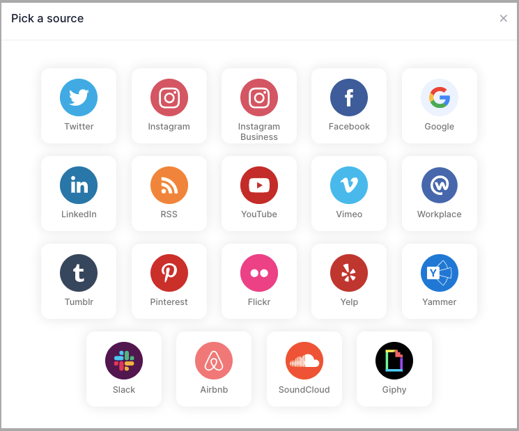 Pick Facebook as a source