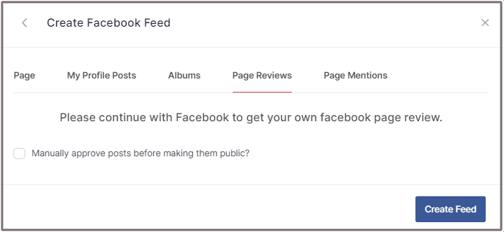 Choose Page Review to Fetch Feeds