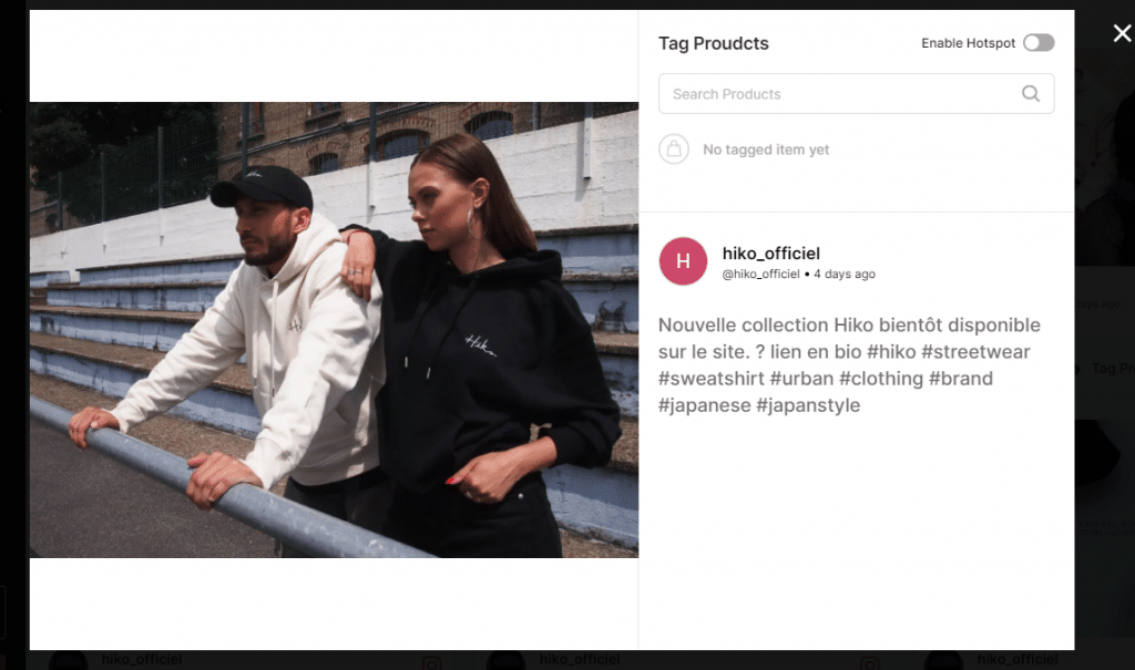 Tag Products popup