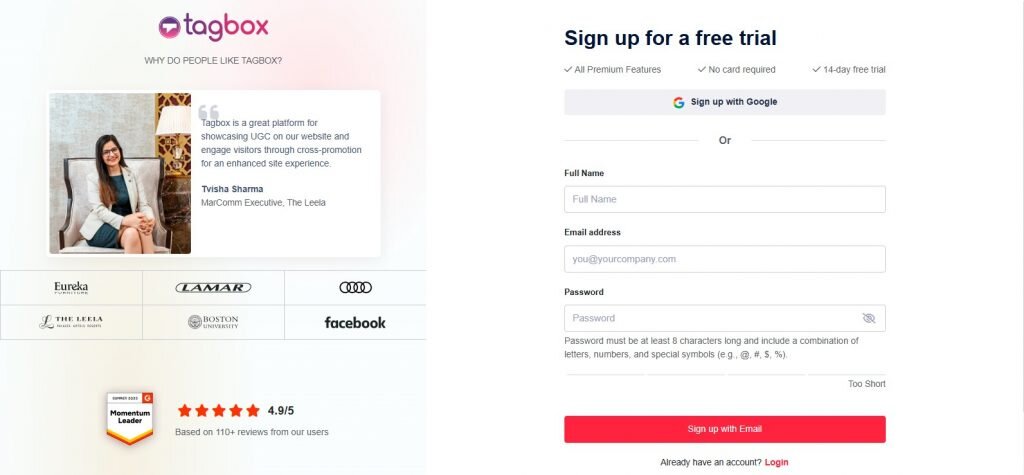 sign up