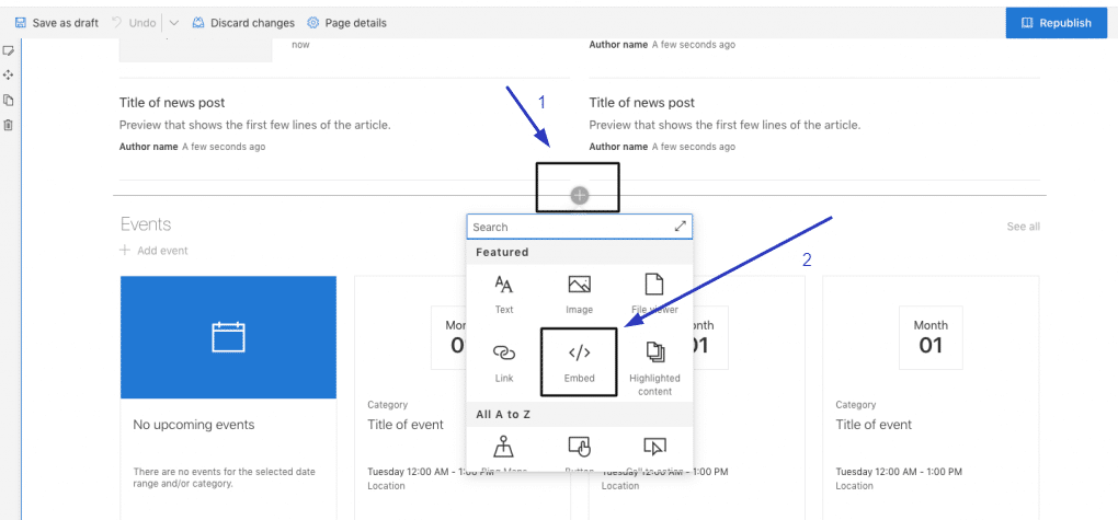 add & embed feed
