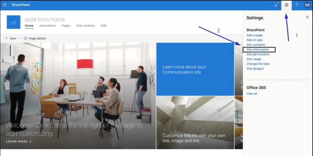 open sharerpoint page