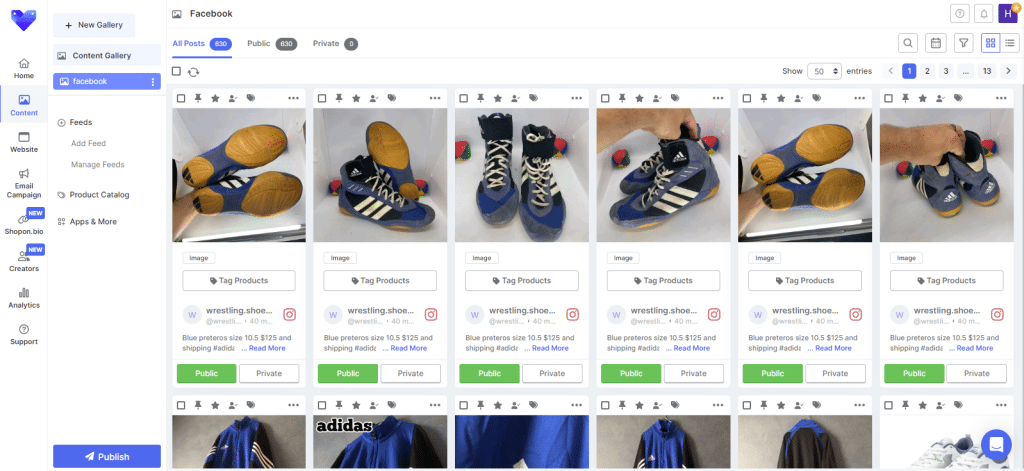 Shoppable posts platform