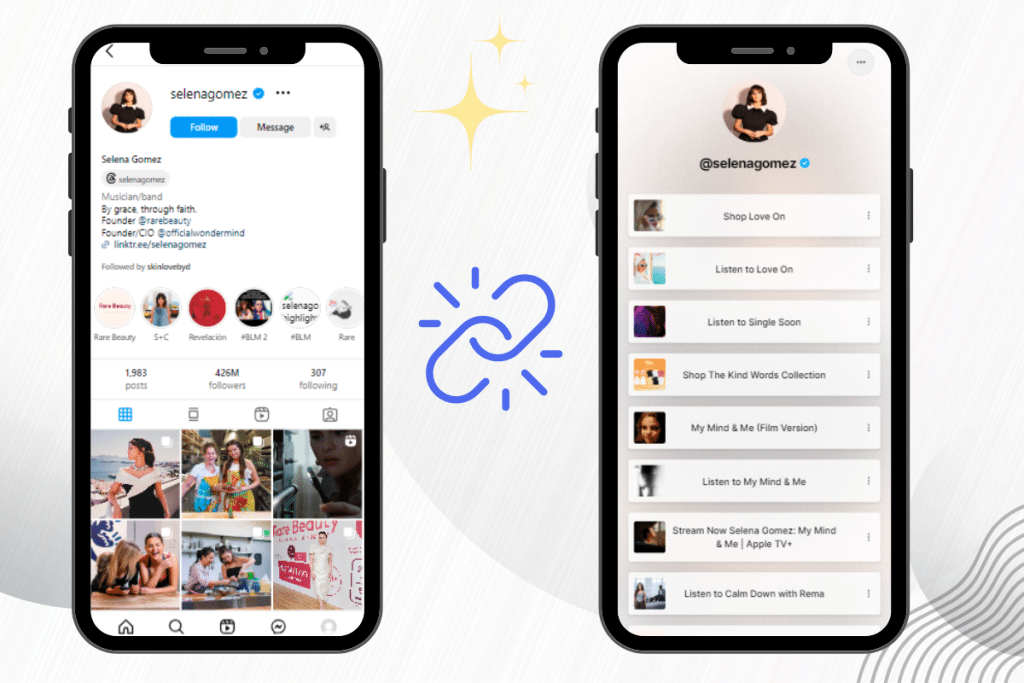 Selena Gomez link in bio