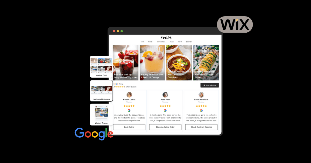 how to add google reviews to wix website