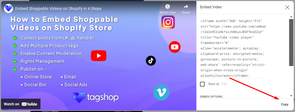 How to Embed YouTube Videos On Website? - Tagshop
