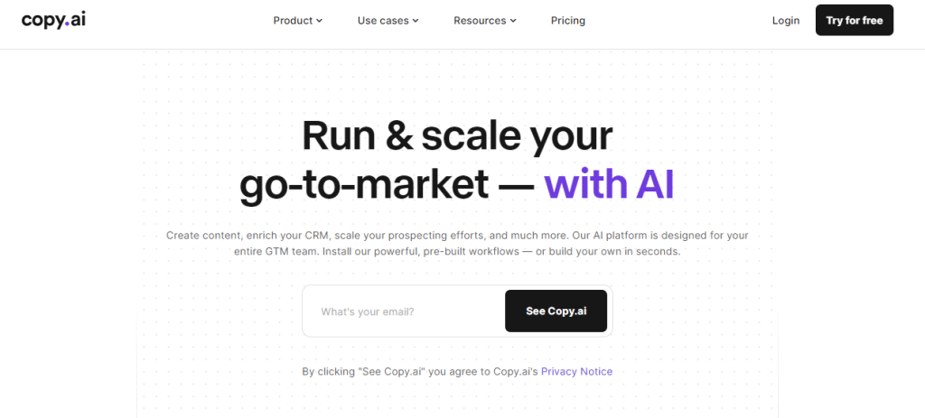 Copy.ai - best AI content creation tools